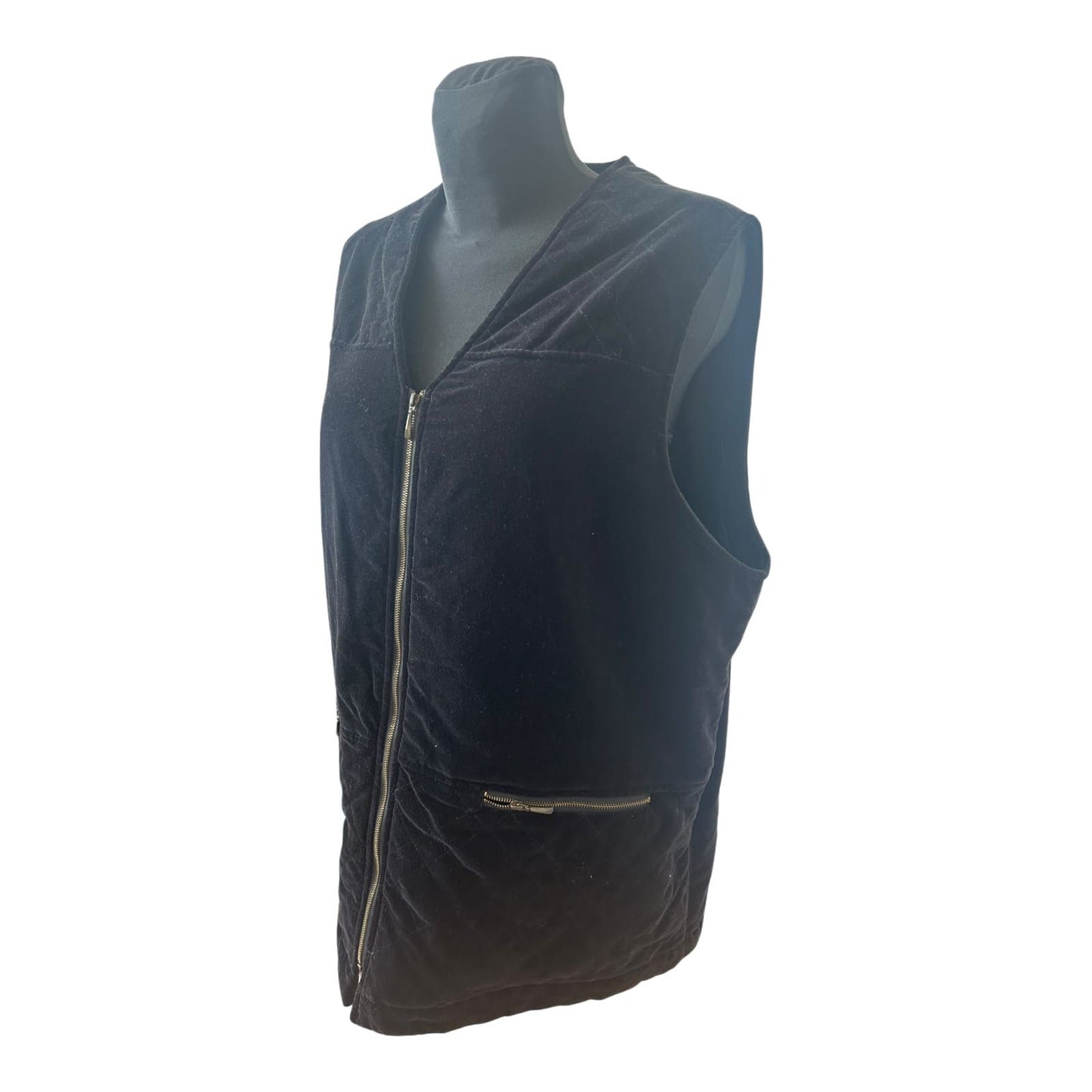 Barisal Weste Damen Gr 44 Schwarz Samt Gefüttert Elegant Reissverschluss