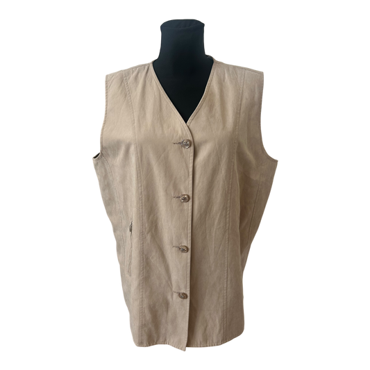 New Fashion Weste Damen Gr XL Beige Elegant Knopfleiste Klassisch Chic