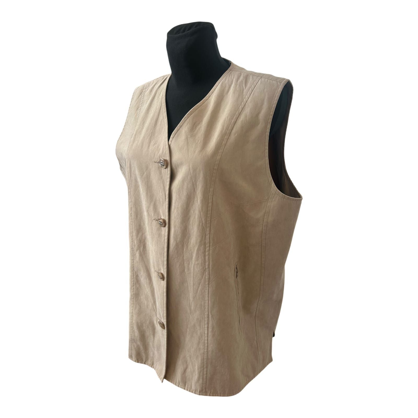 New Fashion Weste Damen Gr XL Beige Elegant Knopfleiste Klassisch Chic