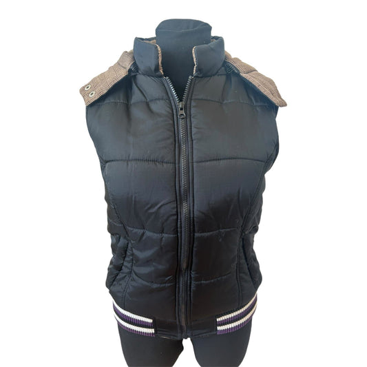 Chikiwi Sportswear Weste Damen Gr 36 Schwarz Steppweste Kapuze Sportlich