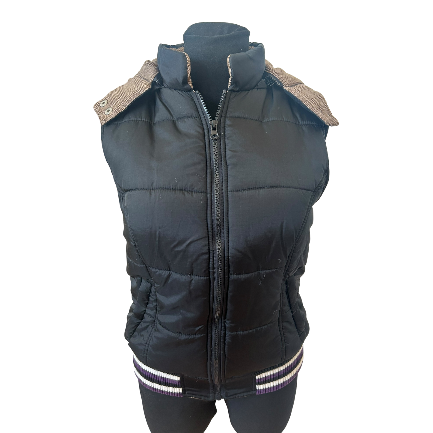 Chikiwi Sportswear Weste Damen Gr 36 Schwarz Steppweste Kapuze Sportlich