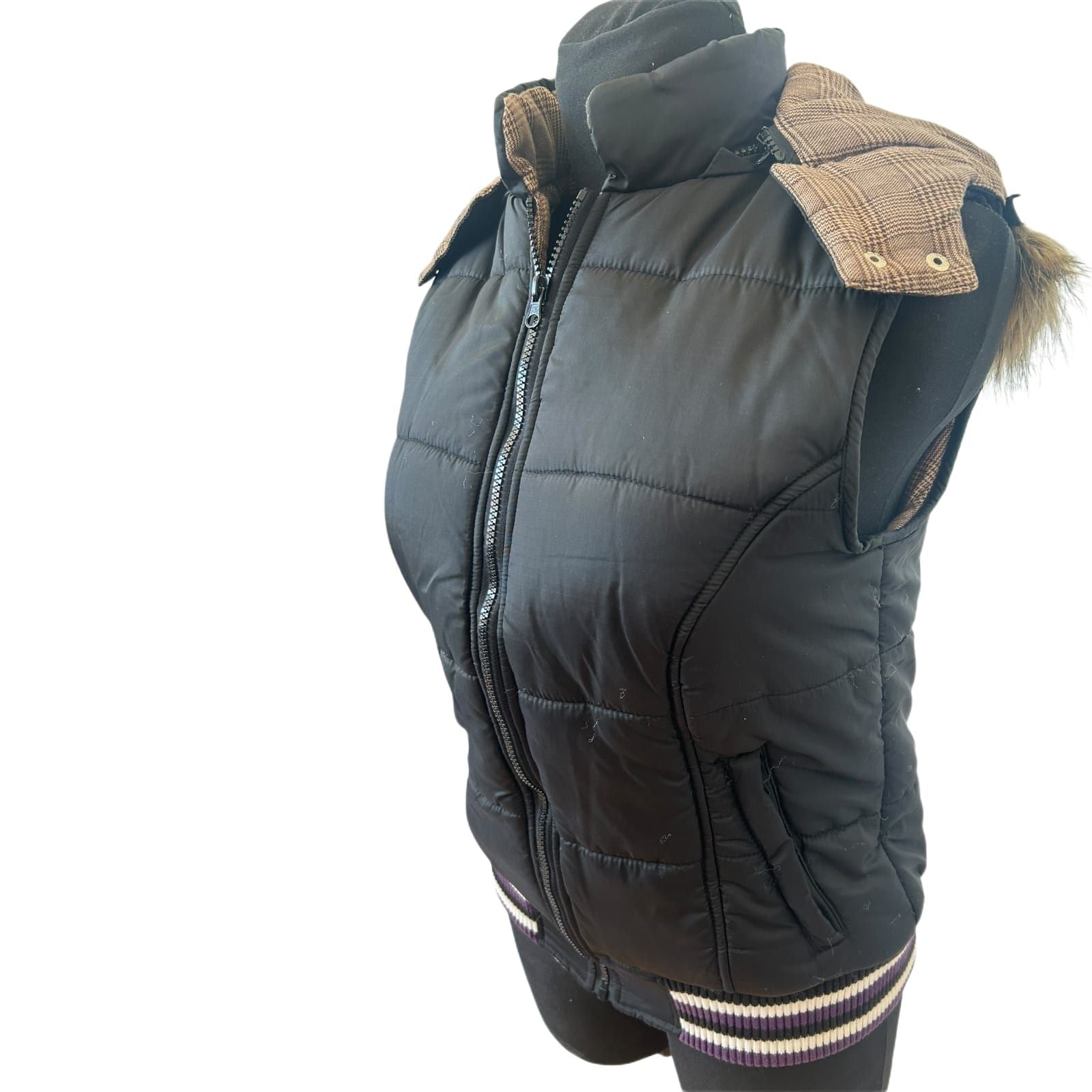 Chikiwi Sportswear Weste Damen Gr 36 Schwarz Steppweste Kapuze Sportlich
