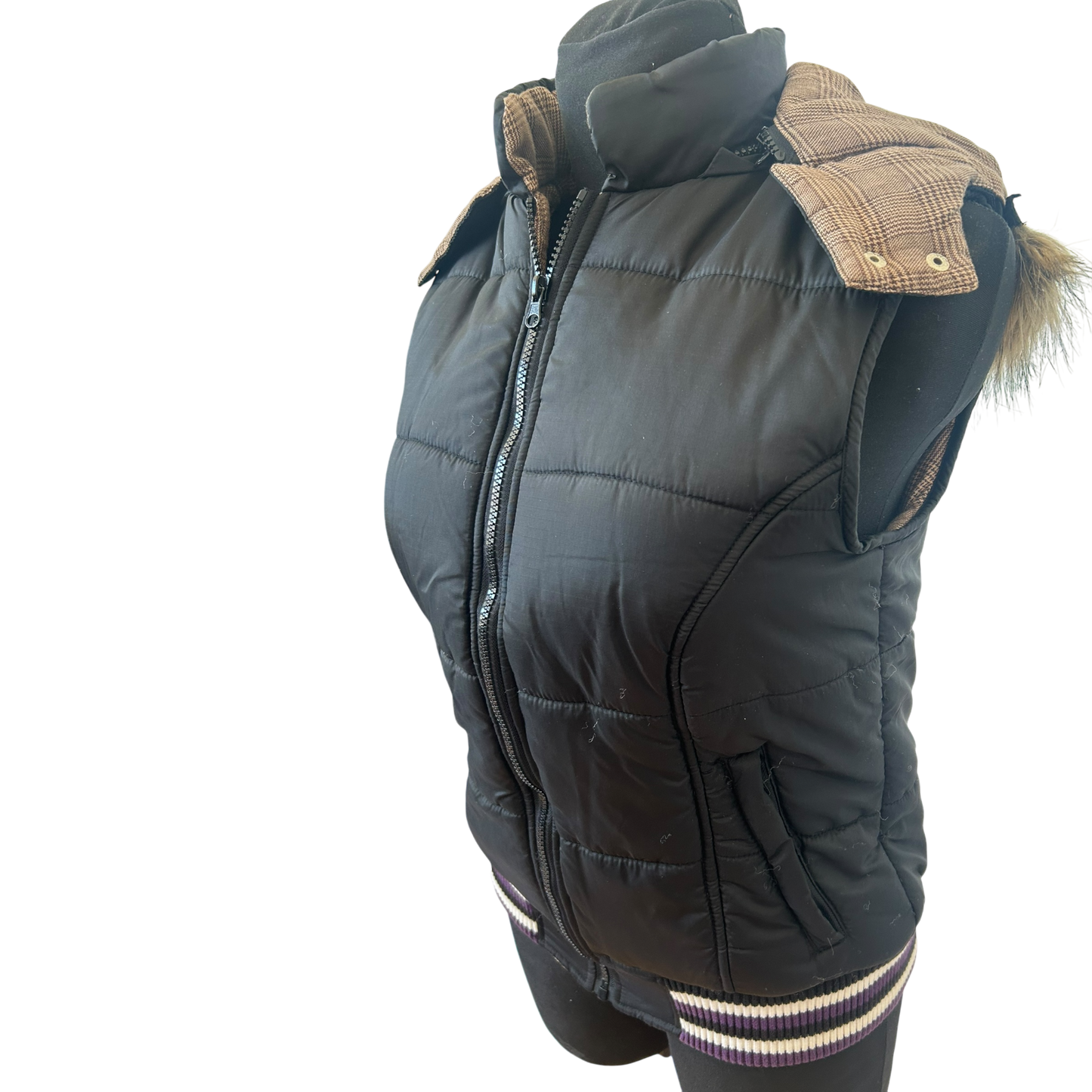 Chikiwi Sportswear Weste Damen Gr 36 Schwarz Steppweste Kapuze Sportlich