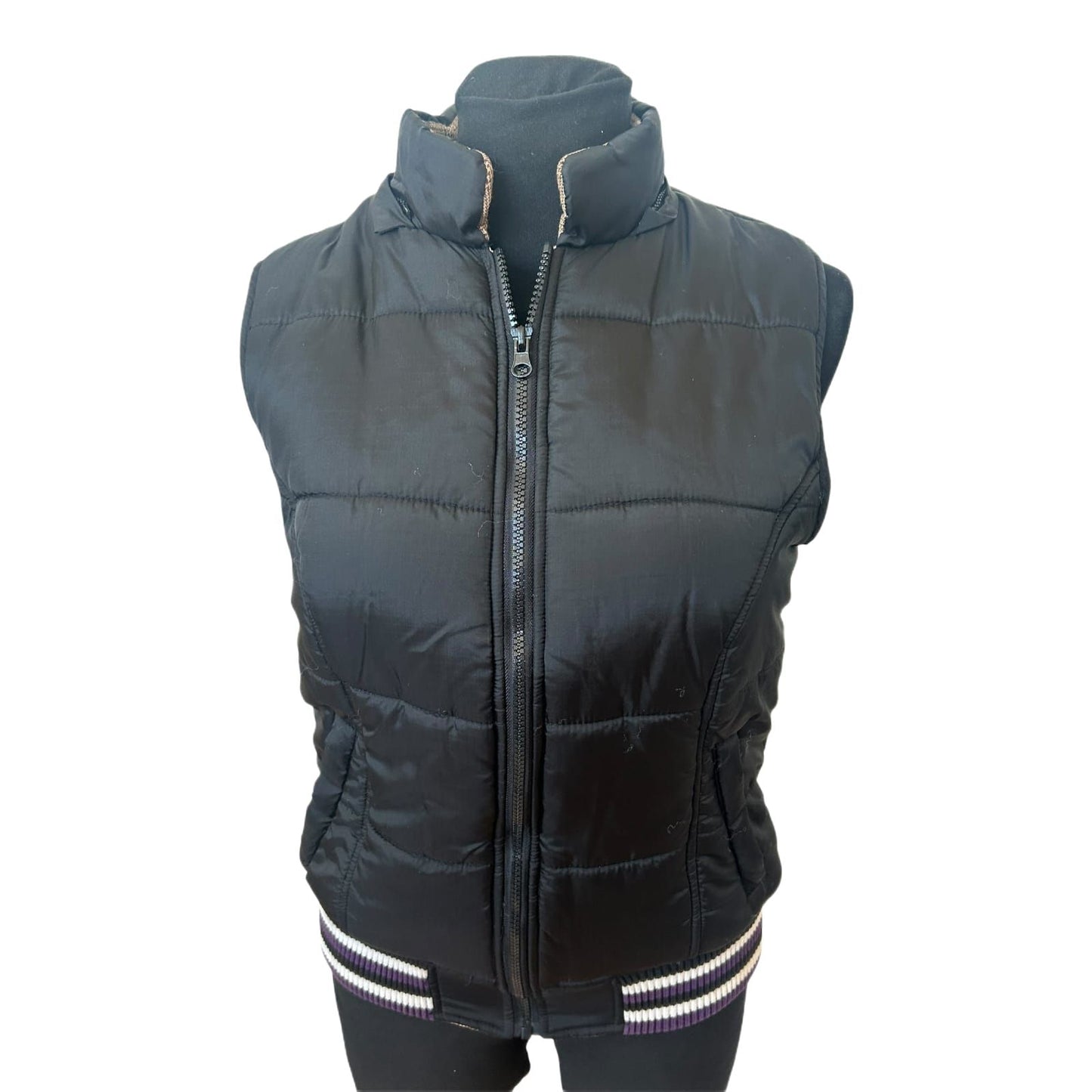 Chikiwi Sportswear Weste Damen Gr 36 Schwarz Steppweste Kapuze Sportlich