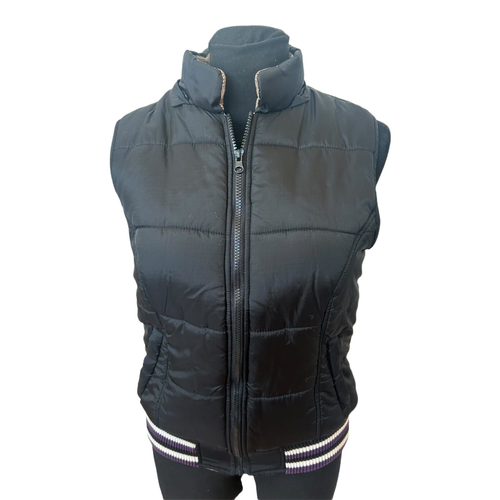Chikiwi Sportswear Weste Damen Gr 36 Schwarz Steppweste Kapuze Sportlich
