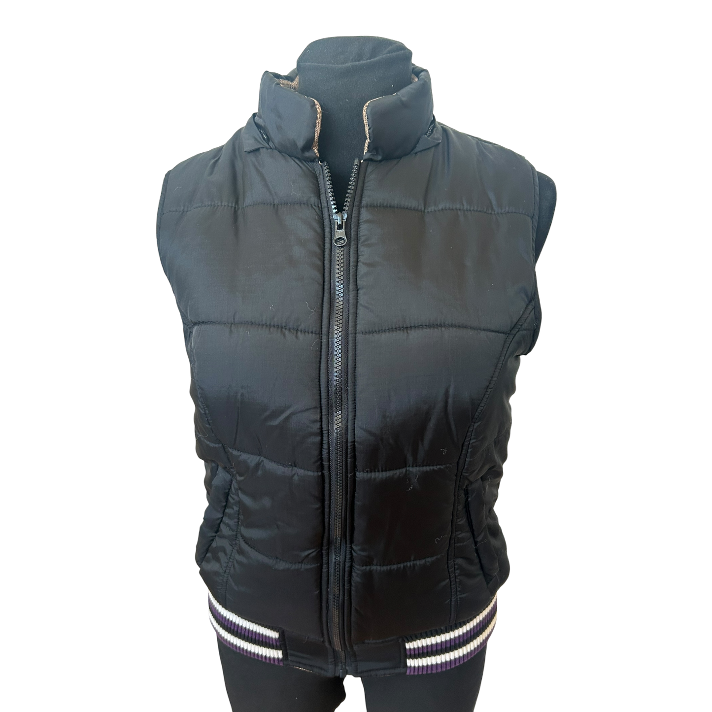 Chikiwi Sportswear Weste Damen Gr 36 Schwarz Steppweste Kapuze Sportlich