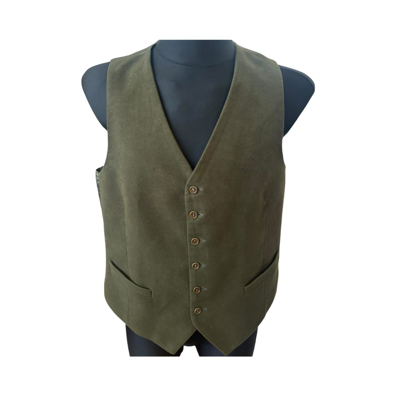 Magee Herren Weste Gr 50 Dunkelgrün Wollstoff Country Stil Elegant Vintage