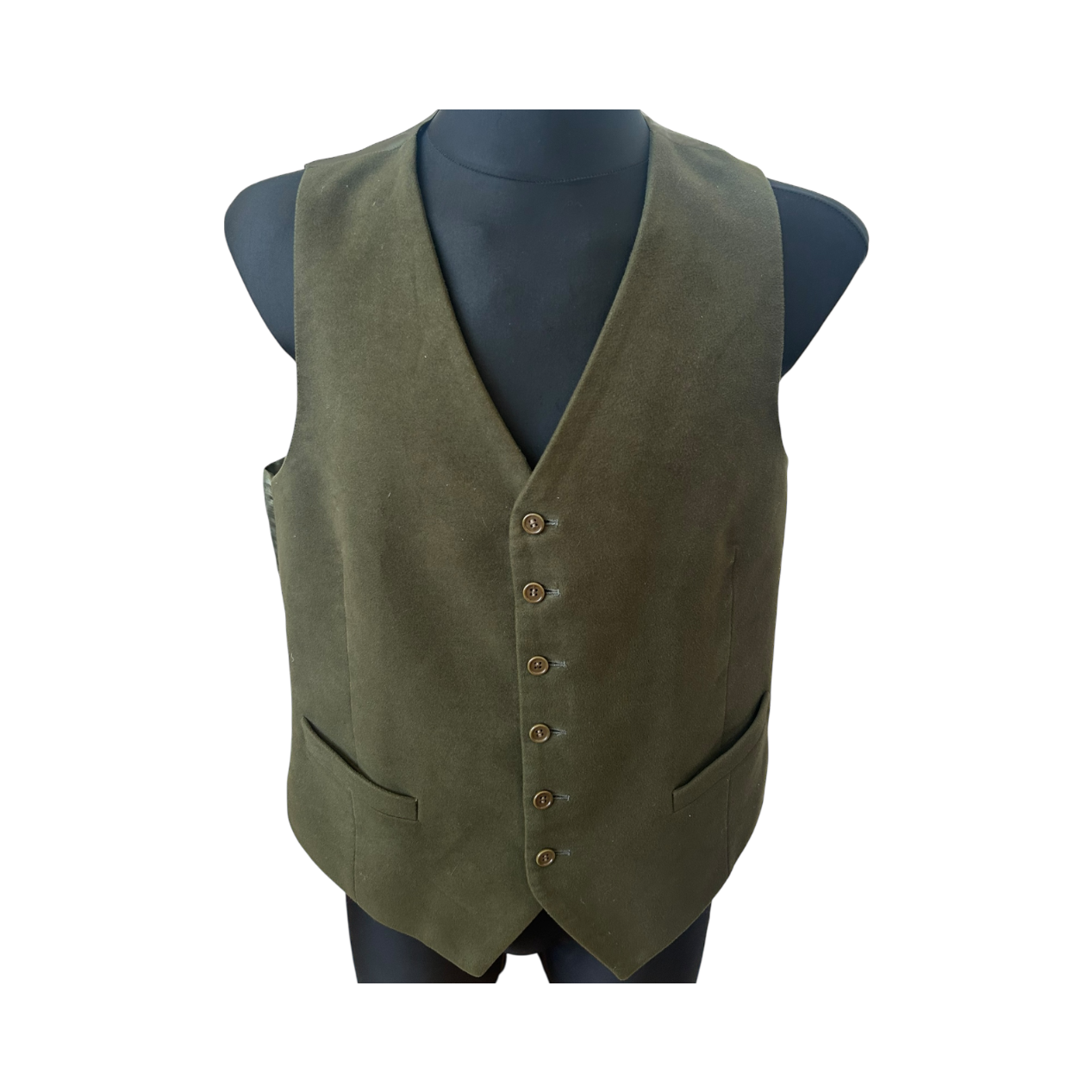 Magee Herren Weste Gr 50 Dunkelgrün Wollstoff Country Stil Elegant Vintage