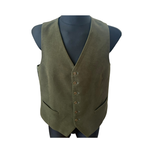 Magee Herren Weste Gr 50 Dunkelgrün Wollstoff Country Stil Elegant Vintage