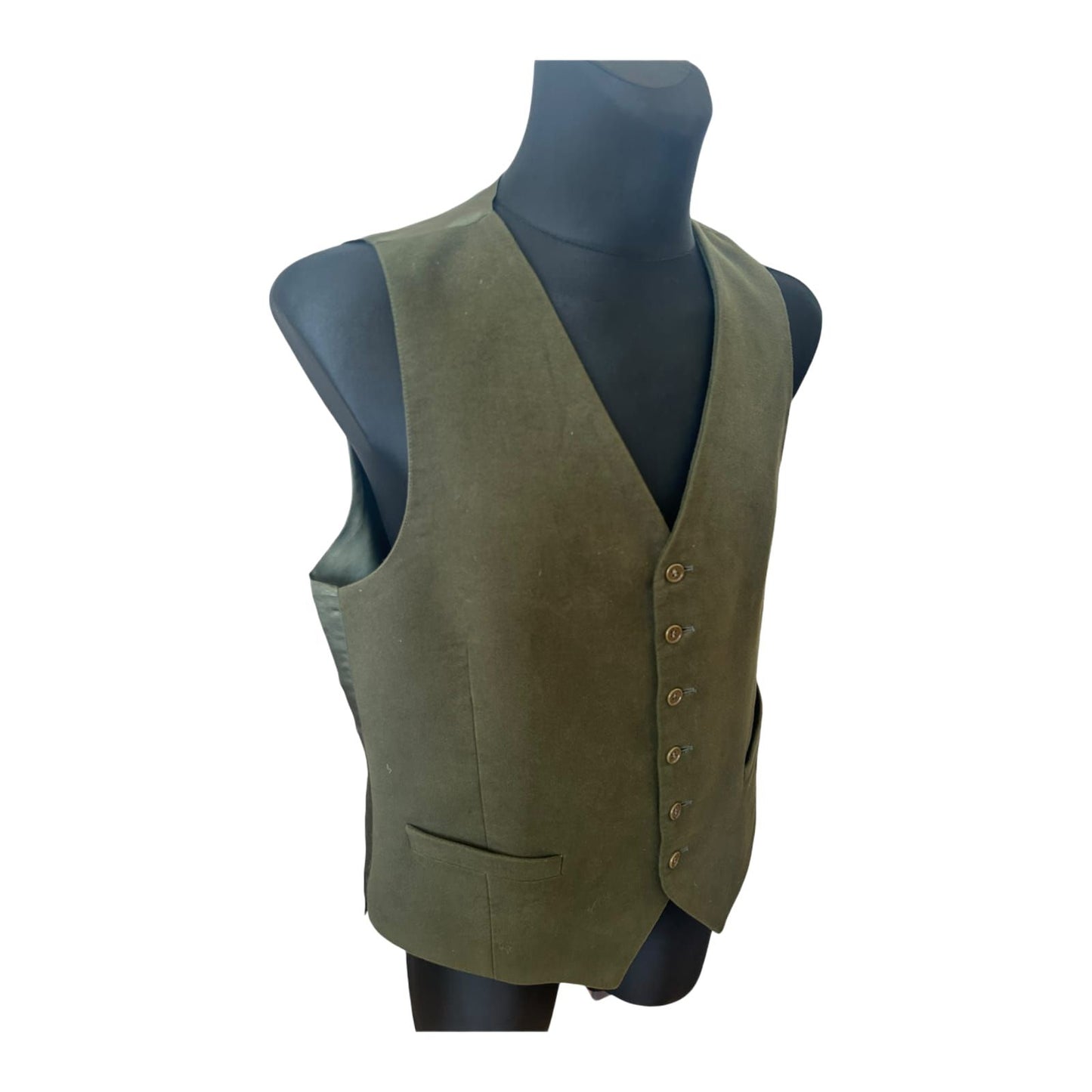 Magee Herren Weste Gr 50 Dunkelgrün Wollstoff Country Stil Elegant Vintage