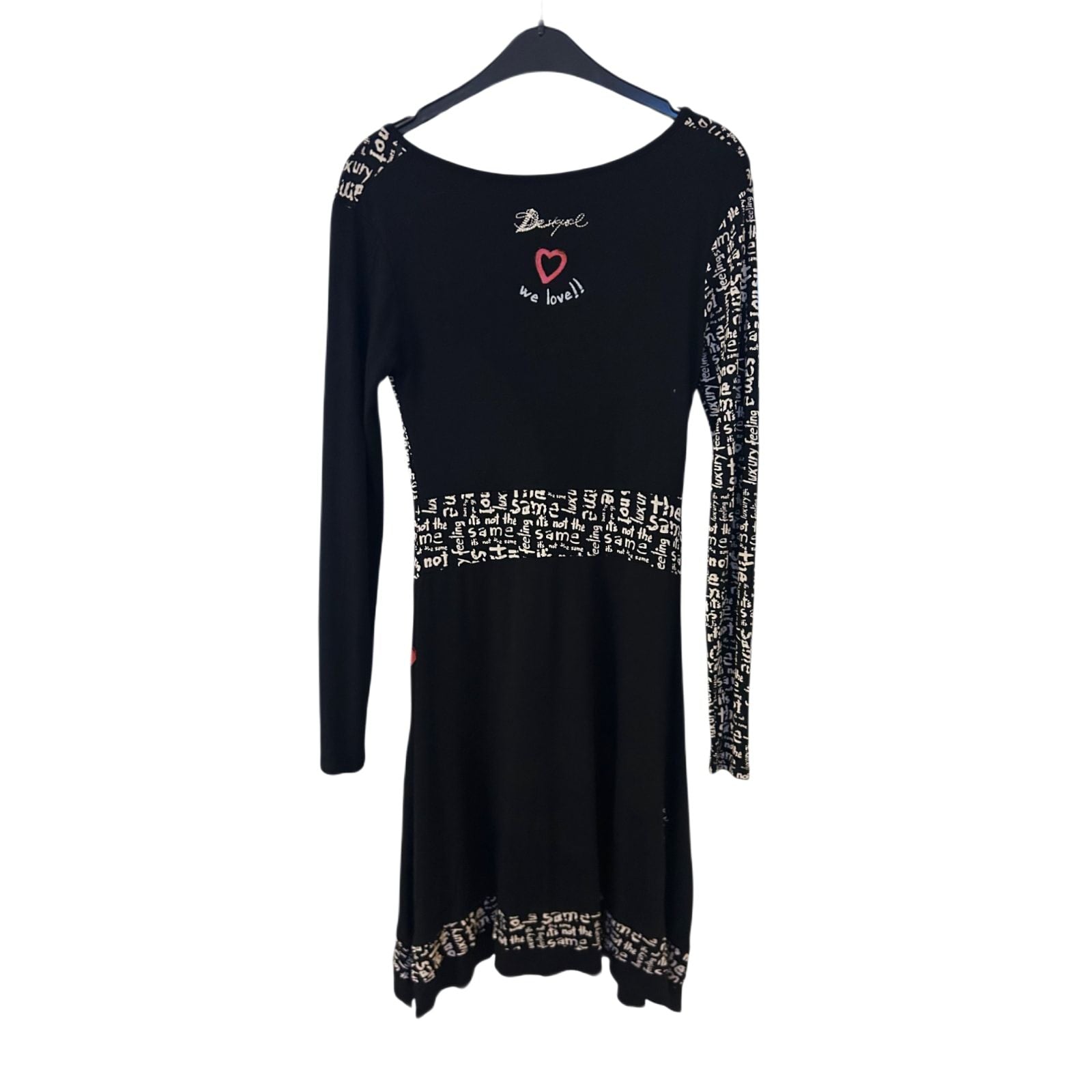 Desigual Kleid Damen Dress Damenkleid Gr. S Schwarz Print Stretch Stylisch Look