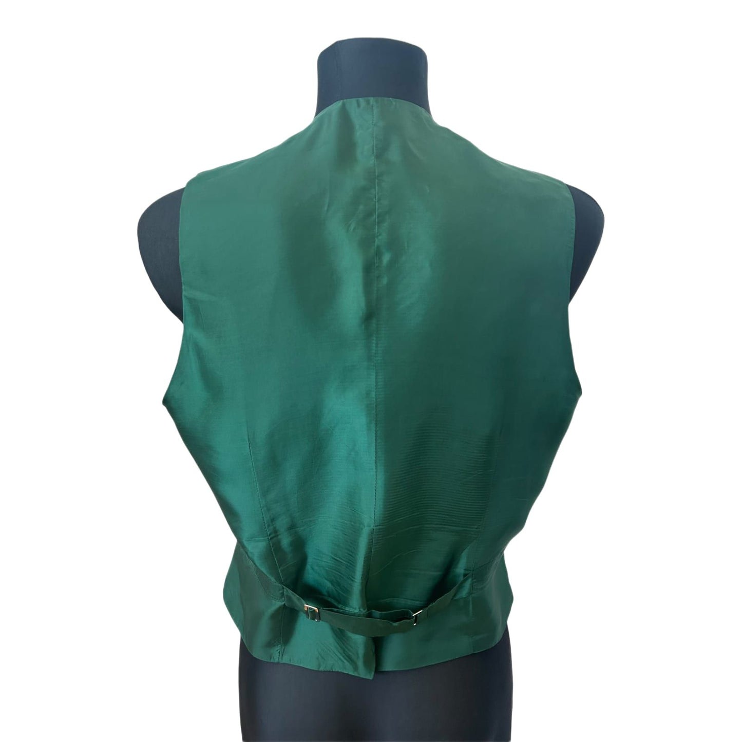 Herren Weste Gr 48 Grün Kariert Wollstoff Country Stil Elegant Vintage