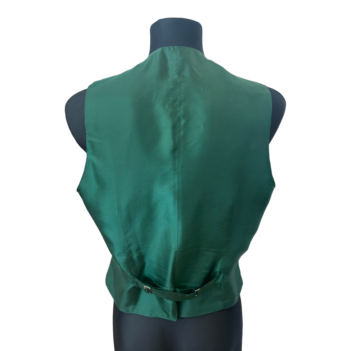 Herren Weste Gr 48 Grün Kariert Wollstoff Country Stil Elegant Vintage