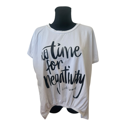 Made with Love Damen T Shirt Weiß Large Print Italy Oversize Baumwolle Stretch