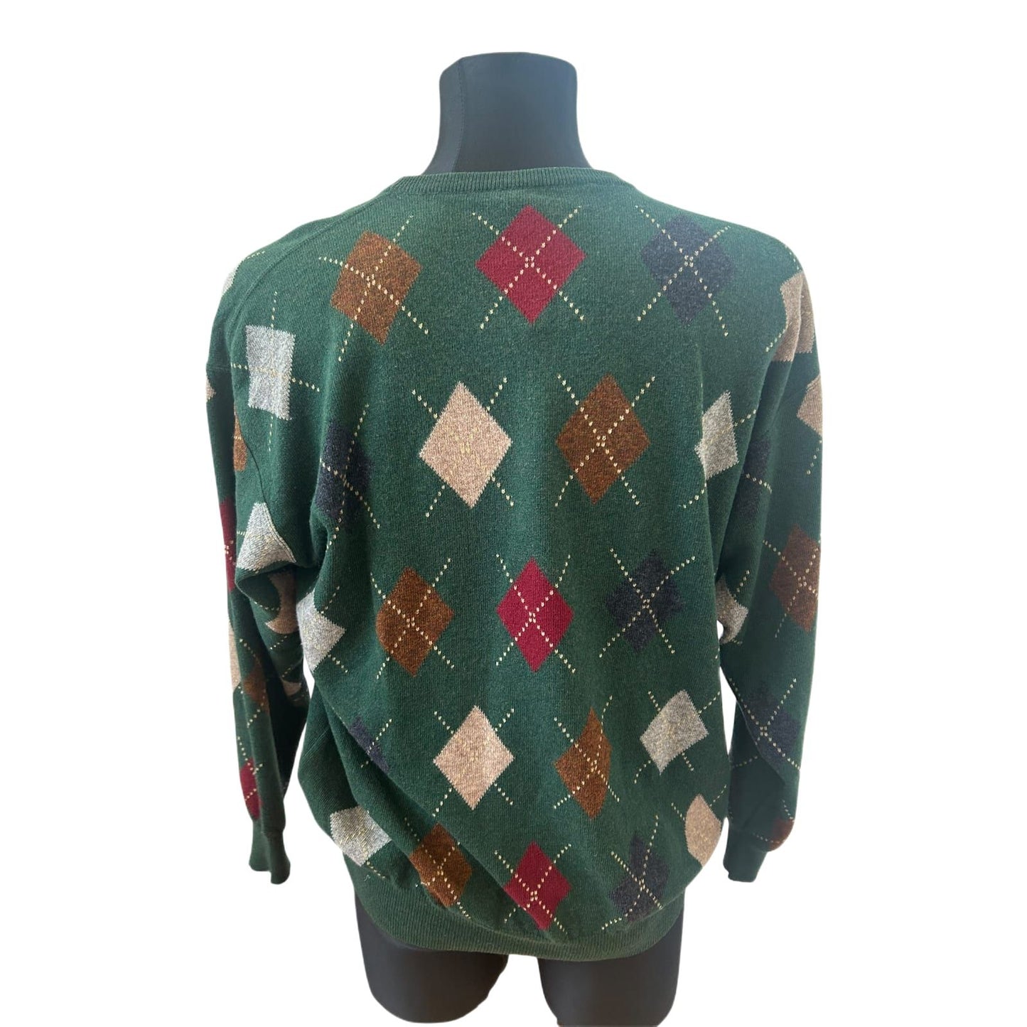 Herren Pullover Gr 54 Dunkelgruen Argyle Super Geelong 100% Schurwolle