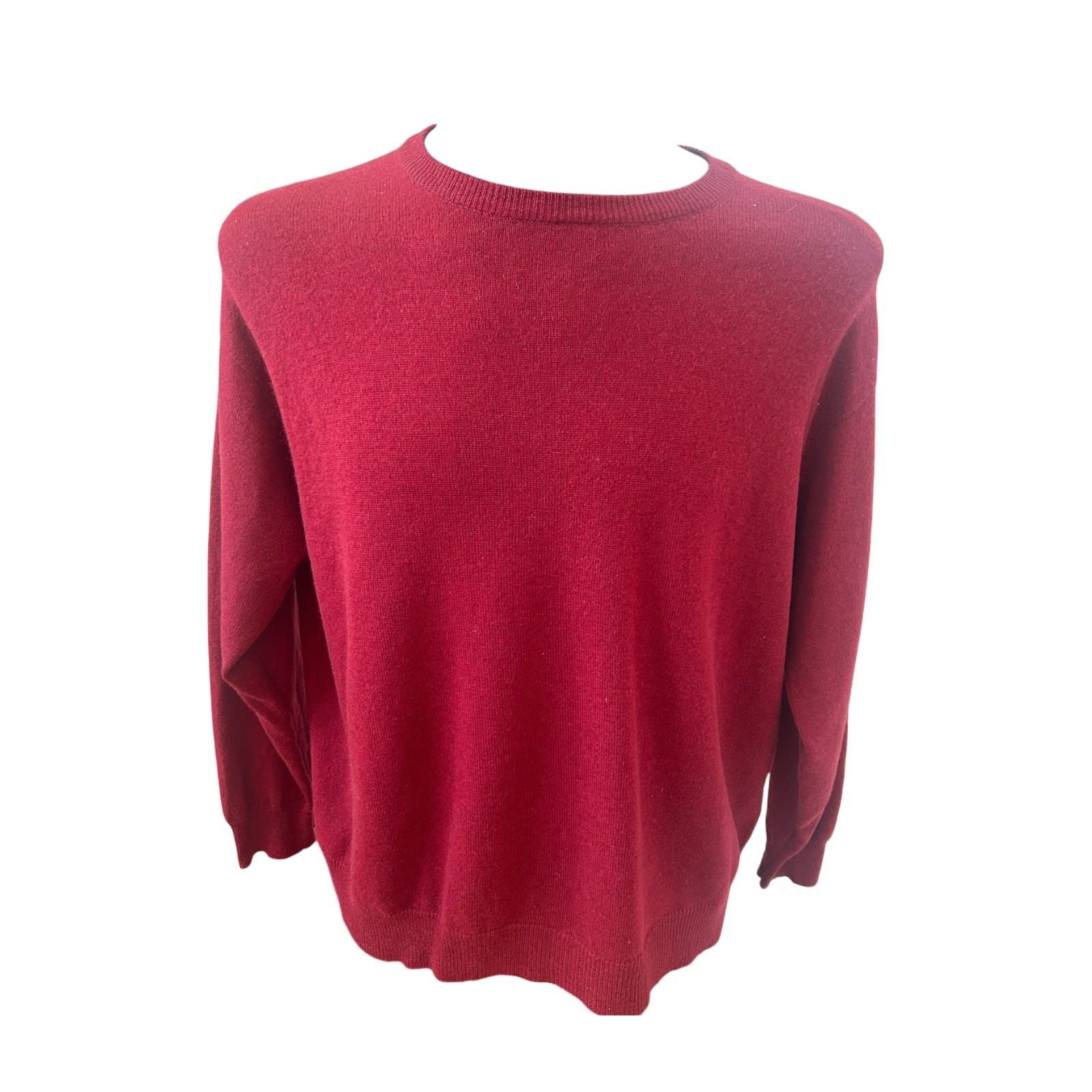 Herren Pullover XL Rot 100 Kamelhaar Rundhals Premium Strick Klassisch