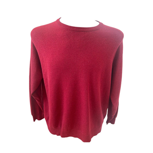 Herren Pullover XL Rot 100 Kamelhaar Rundhals Premium Strick Klassisch
