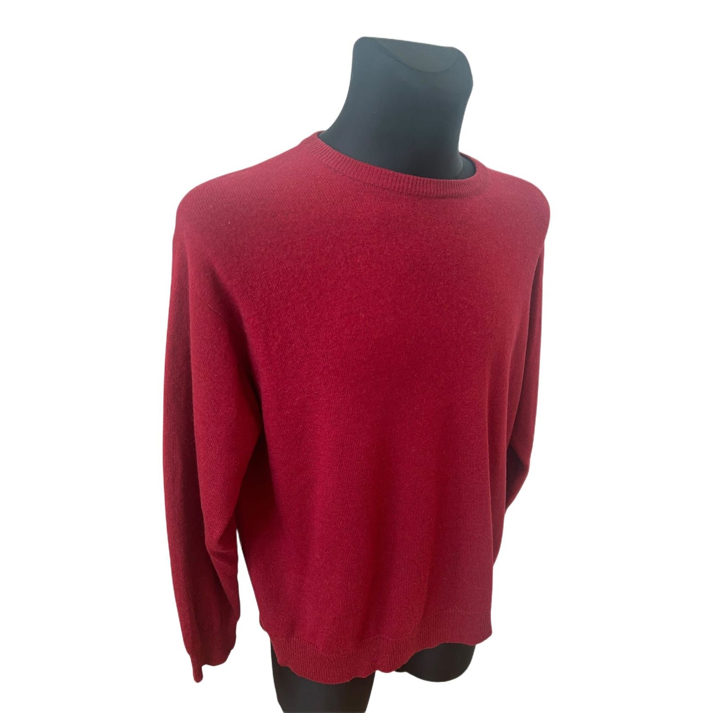 Herren Pullover XL Rot 100 Kamelhaar Rundhals Premium Strick Klassisch