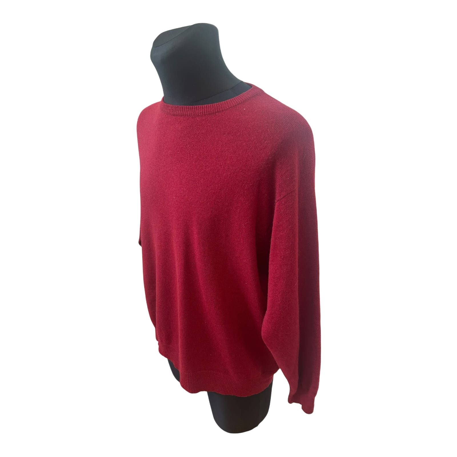 Herren Pullover XL Rot 100 Kamelhaar Rundhals Premium Strick Klassisch