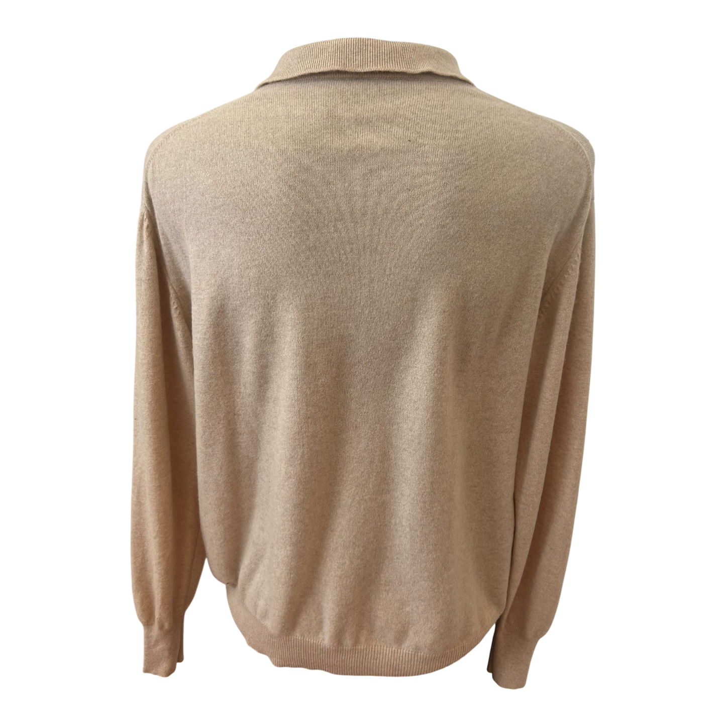 Herren Kaschmir Pullover Beige Polokragen 100 Kaschmir XL 54 Edel Klassisch