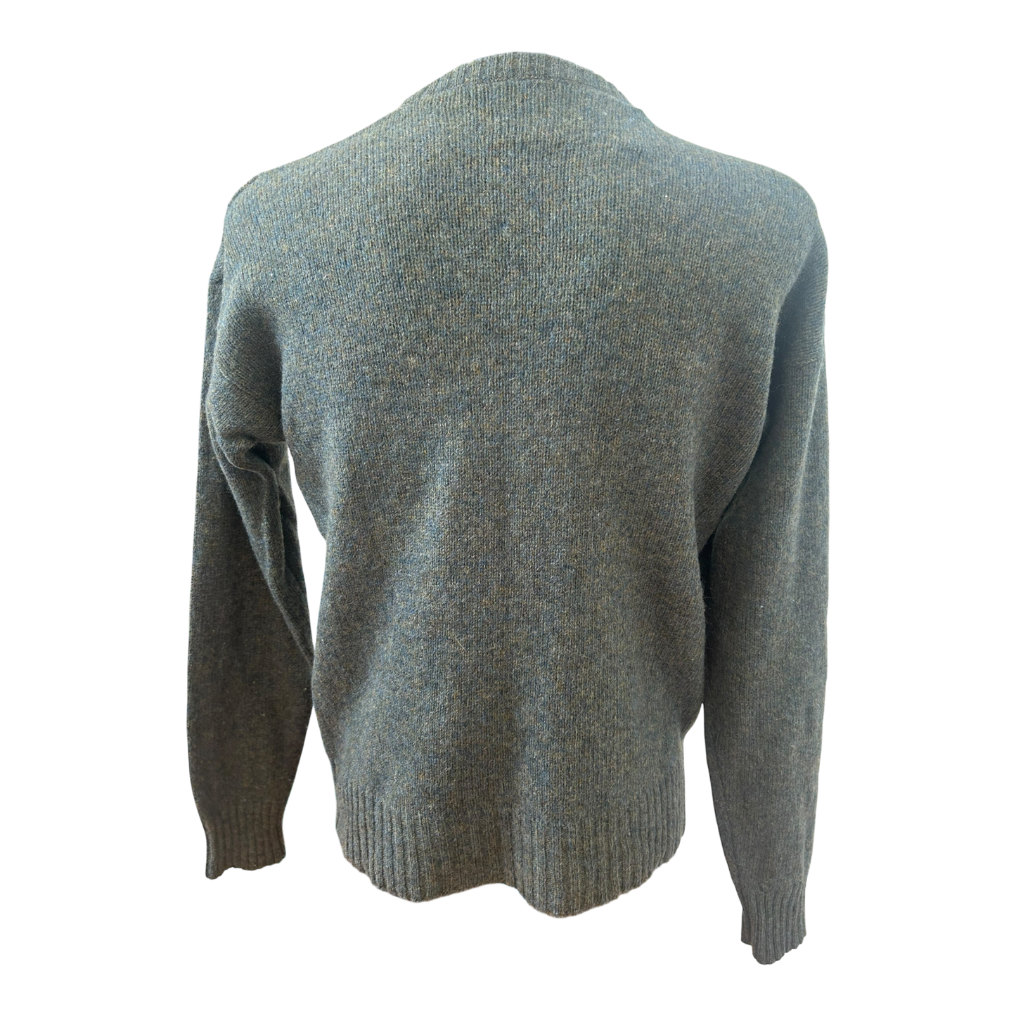 Herren Pullover 54 Schurwolle Grau Beige Blau Argyle Muster Vintage