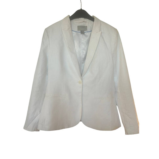 🌿 H&M Blazer 42 – Leinenmix Weiß, Elegant