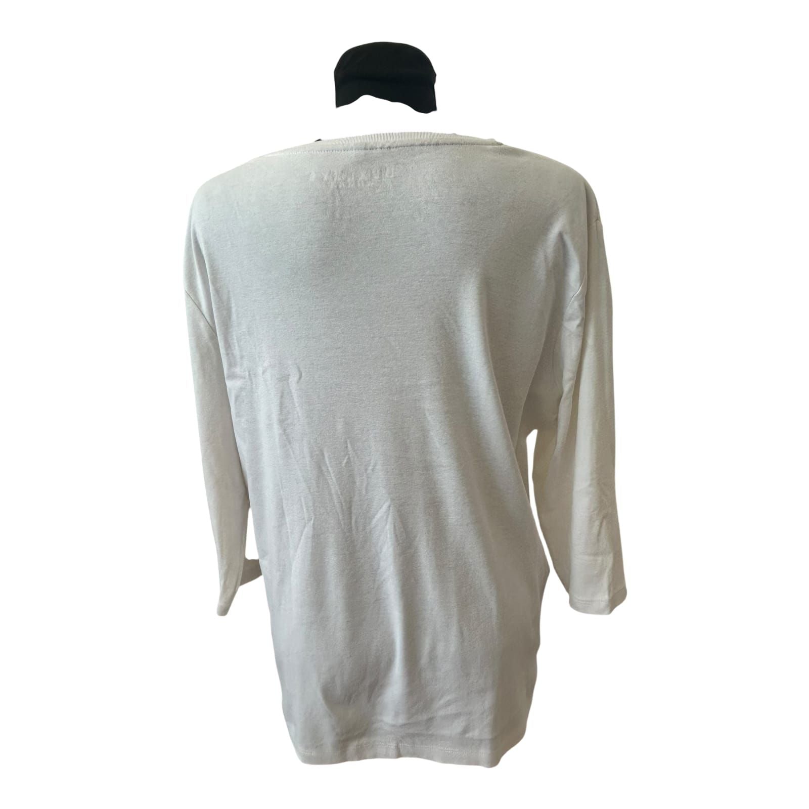 Bexleys Shirt Damen Gr XL Weiß Blumen 3/4 Arm Baumwolle V-Ausschnitt