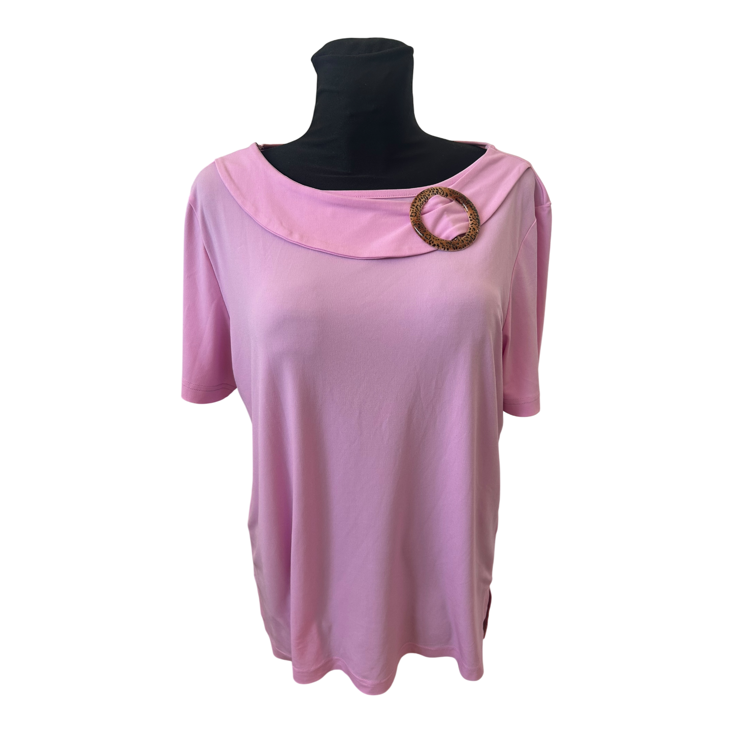 Mondo Italia Shirt Damen Gr M Rosa Schnalle Stretch Elegant Sommer