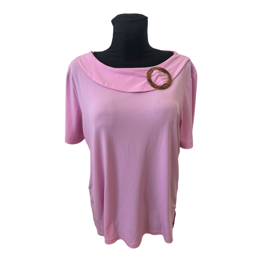 Mondo Italia Shirt Damen Gr M Rosa Schnalle Stretch Elegant Sommer