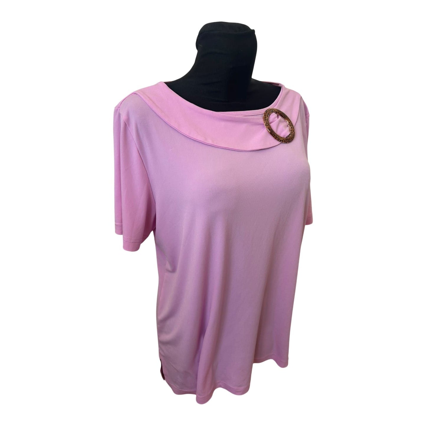 Mondo Italia Shirt Damen Gr M Rosa Schnalle Stretch Elegant Sommer