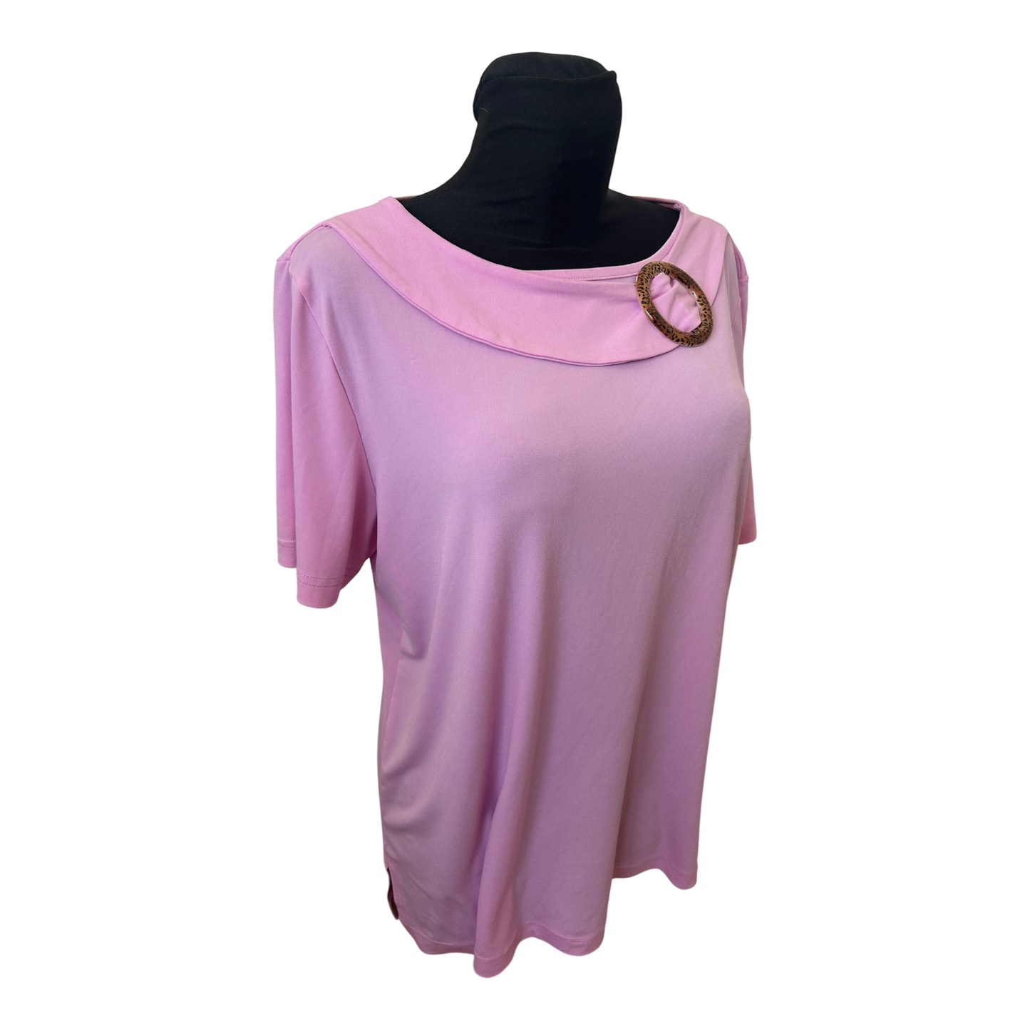 Mondo Italia Shirt Damen Gr M Rosa Schnalle Stretch Elegant Sommer