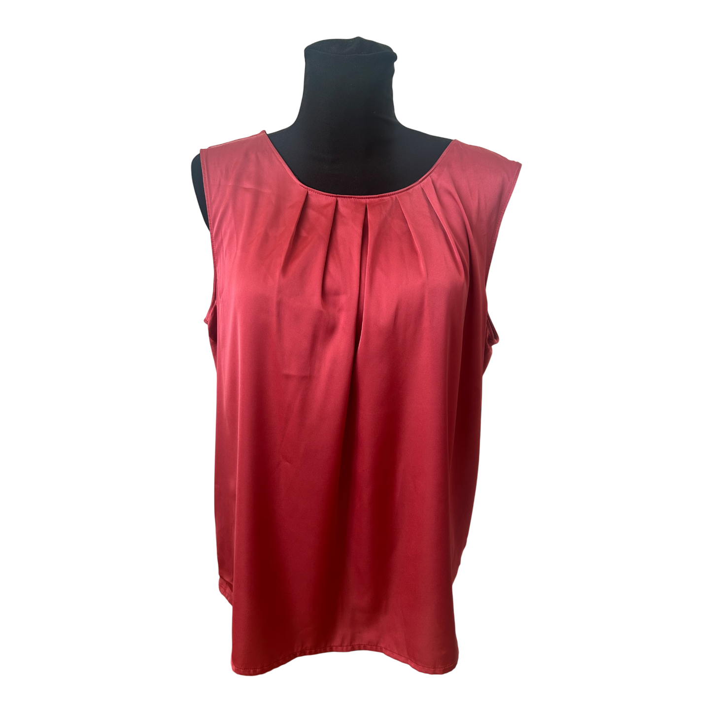 Sixth Sense Shirt Damen Gr 46 Rot Ärmellos Stretch Elegant Sommer