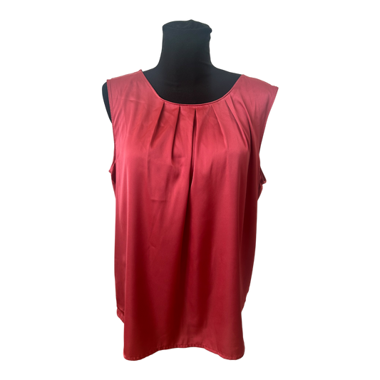 Sixth Sense Shirt Damen Gr 46 Rot Ärmellos Stretch Elegant Sommer