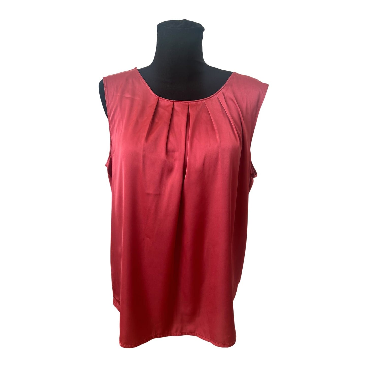 Sixth Sense Shirt Damen Gr 46 Rot Ärmellos Stretch Elegant Sommer