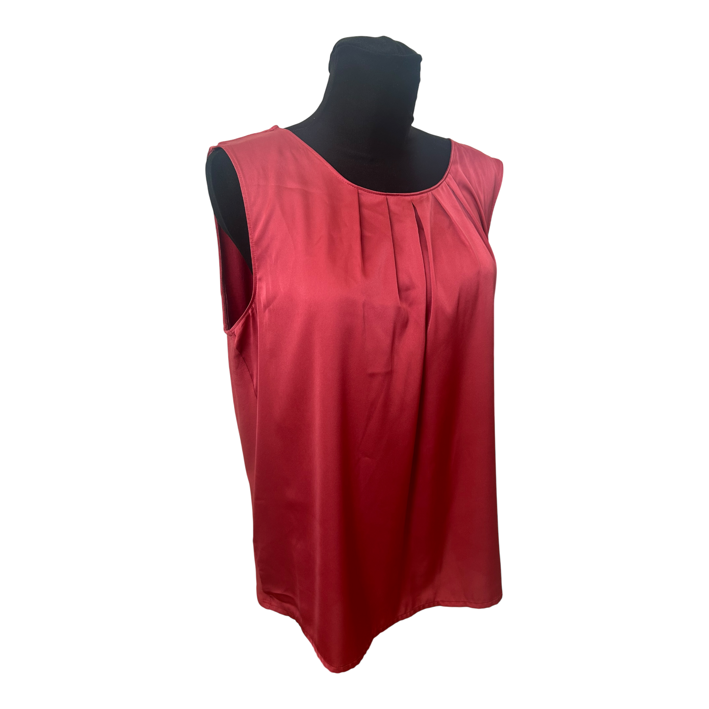 Sixth Sense Shirt Damen Gr 46 Rot Ärmellos Stretch Elegant Sommer