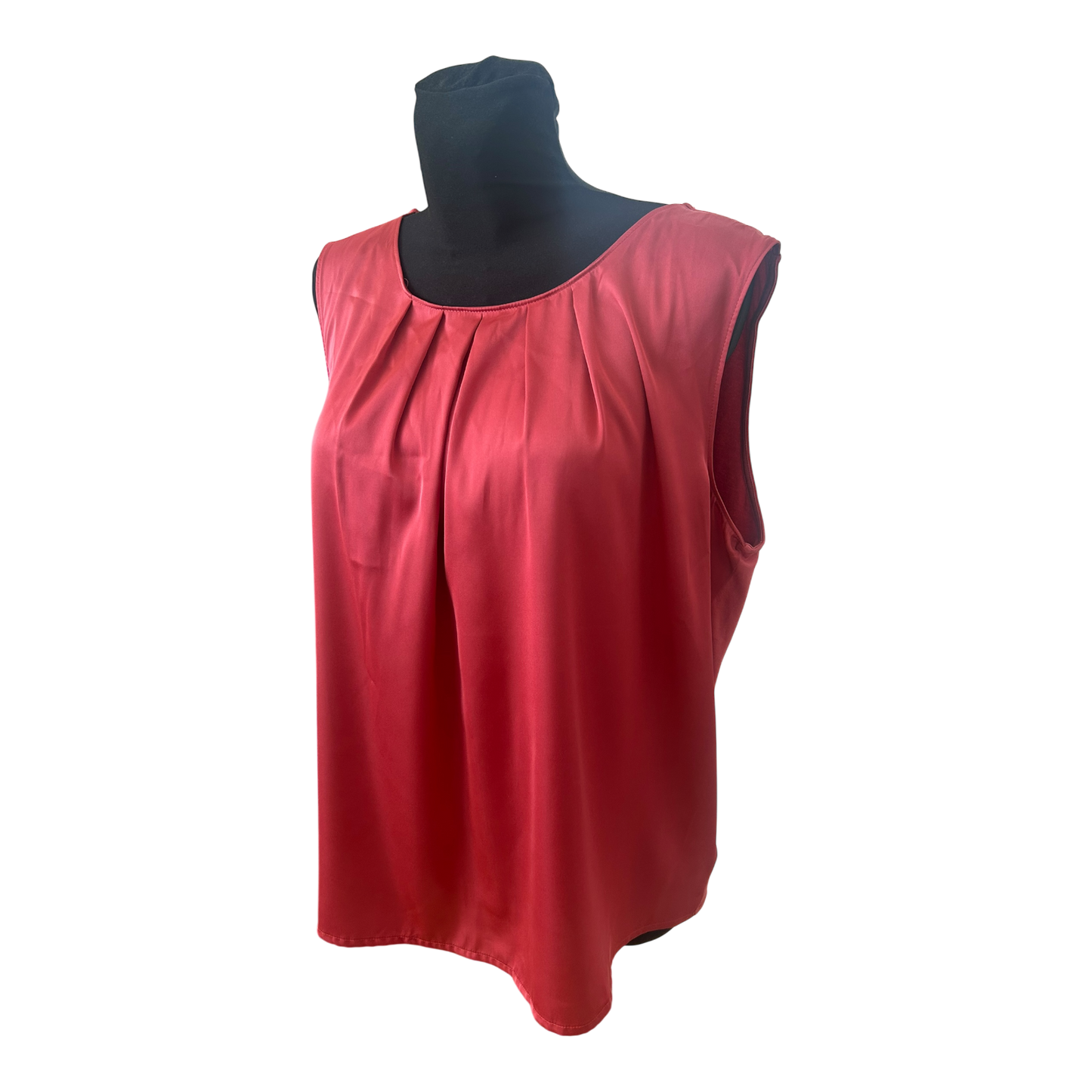 Sixth Sense Shirt Damen Gr 46 Rot Ärmellos Stretch Elegant Sommer