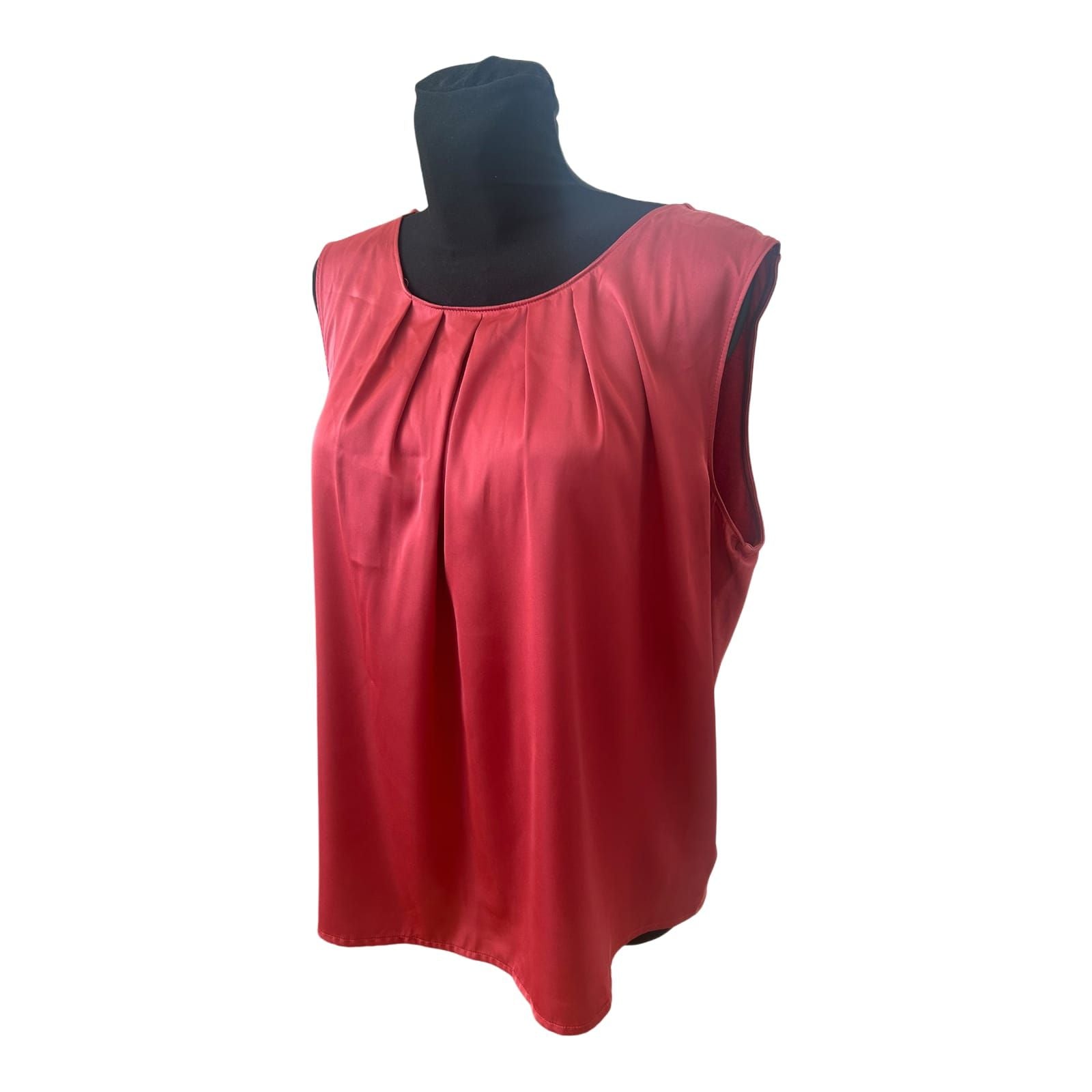 Sixth Sense Shirt Damen Gr 46 Rot Ärmellos Stretch Elegant Sommer