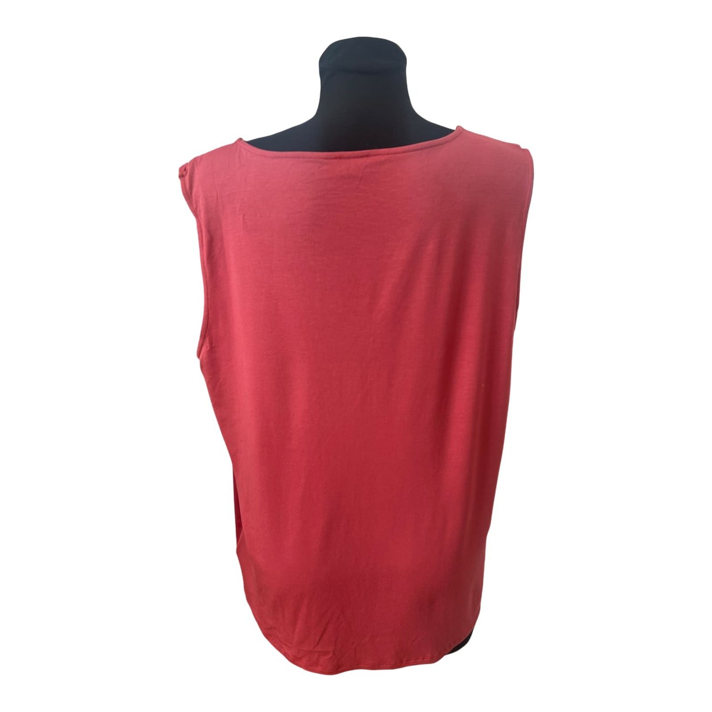 Sixth Sense Shirt Damen Gr 46 Rot Ärmellos Stretch Elegant Sommer