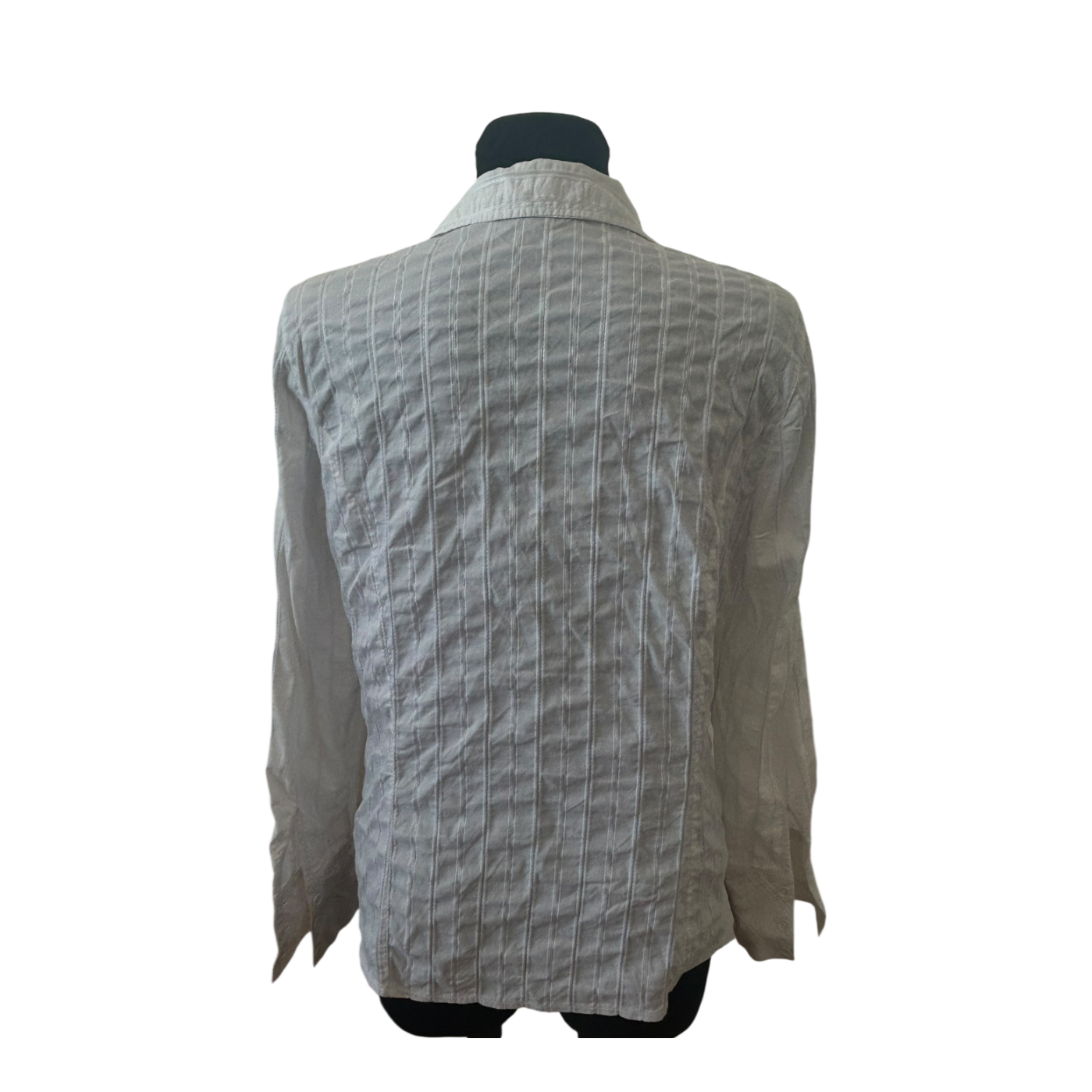 Bonita Bluse Damen Gr L Weiß Crashoptik Streifen Elastisch Baumwolle