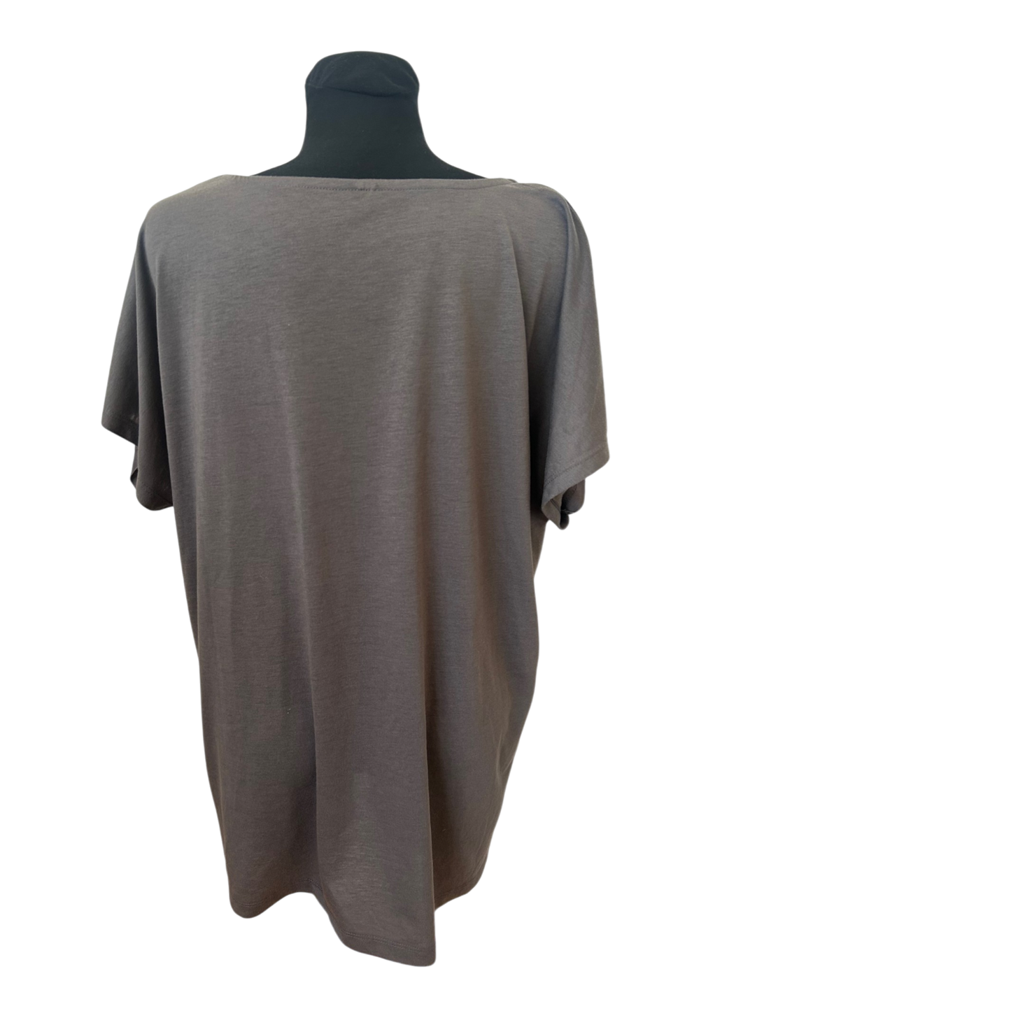 Damen Shirt Gr 50 Braun Oversize Blumen Print Sommer Weit Geschnitten