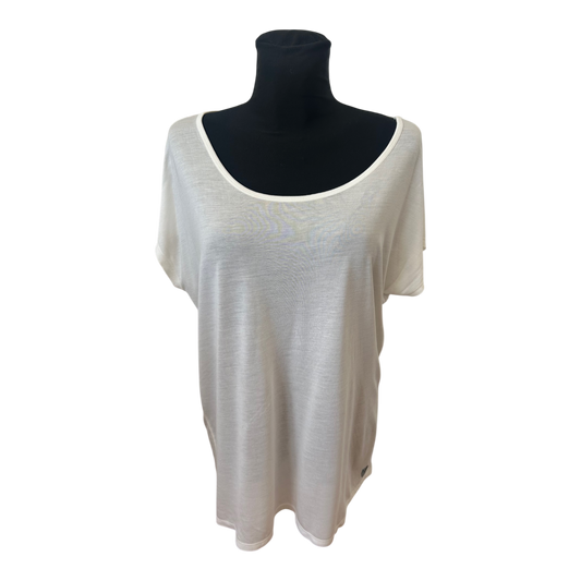 Herzensangelegenheit Shirt Damen Gr 44 Weiß Modal Pailletten Herz Logo