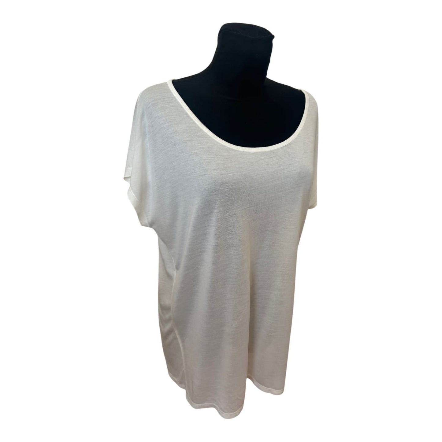 Herzensangelegenheit Shirt Damen Gr 44 Weiß Modal Pailletten Herz Logo