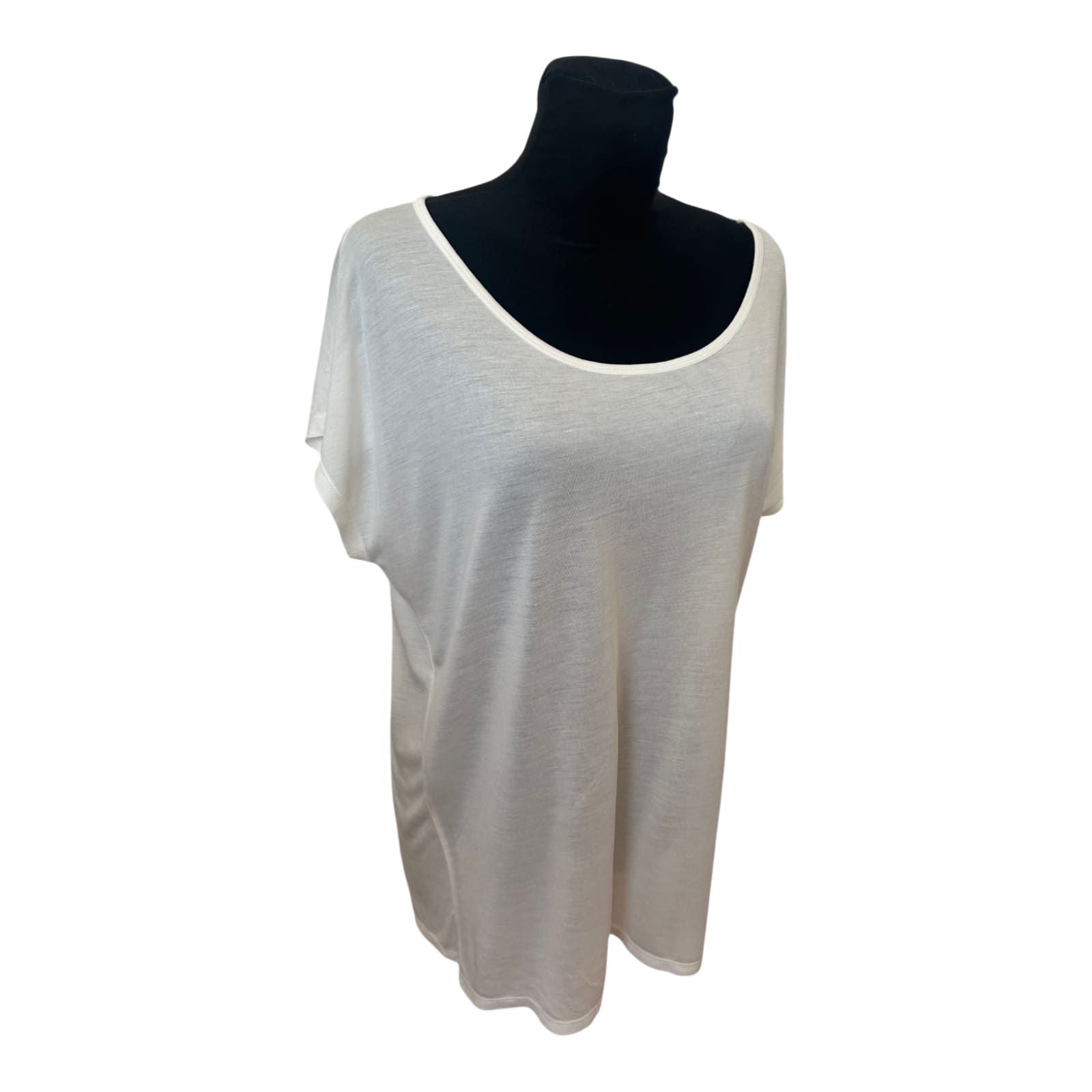 Herzensangelegenheit Shirt Damen Gr 44 Weiß Modal Pailletten Herz Logo
