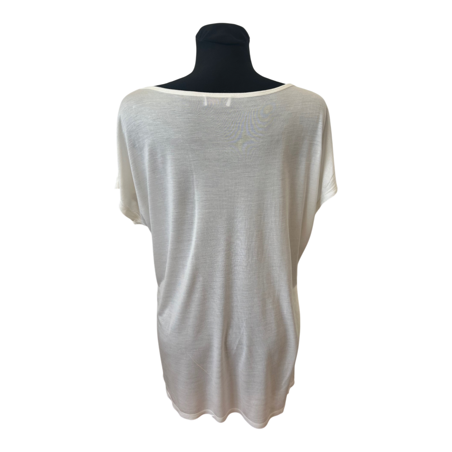 Herzensangelegenheit Shirt Damen Gr 44 Weiß Modal Pailletten Herz Logo