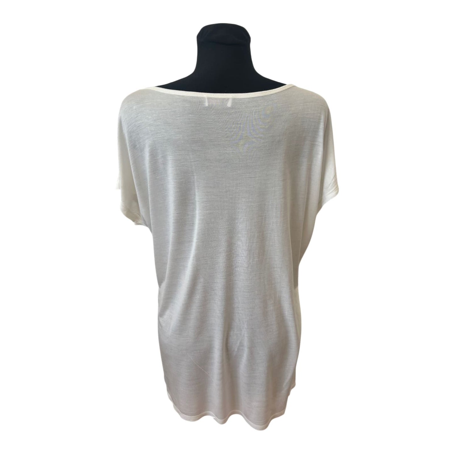 Herzensangelegenheit Shirt Damen Gr 44 Weiß Modal Pailletten Herz Logo