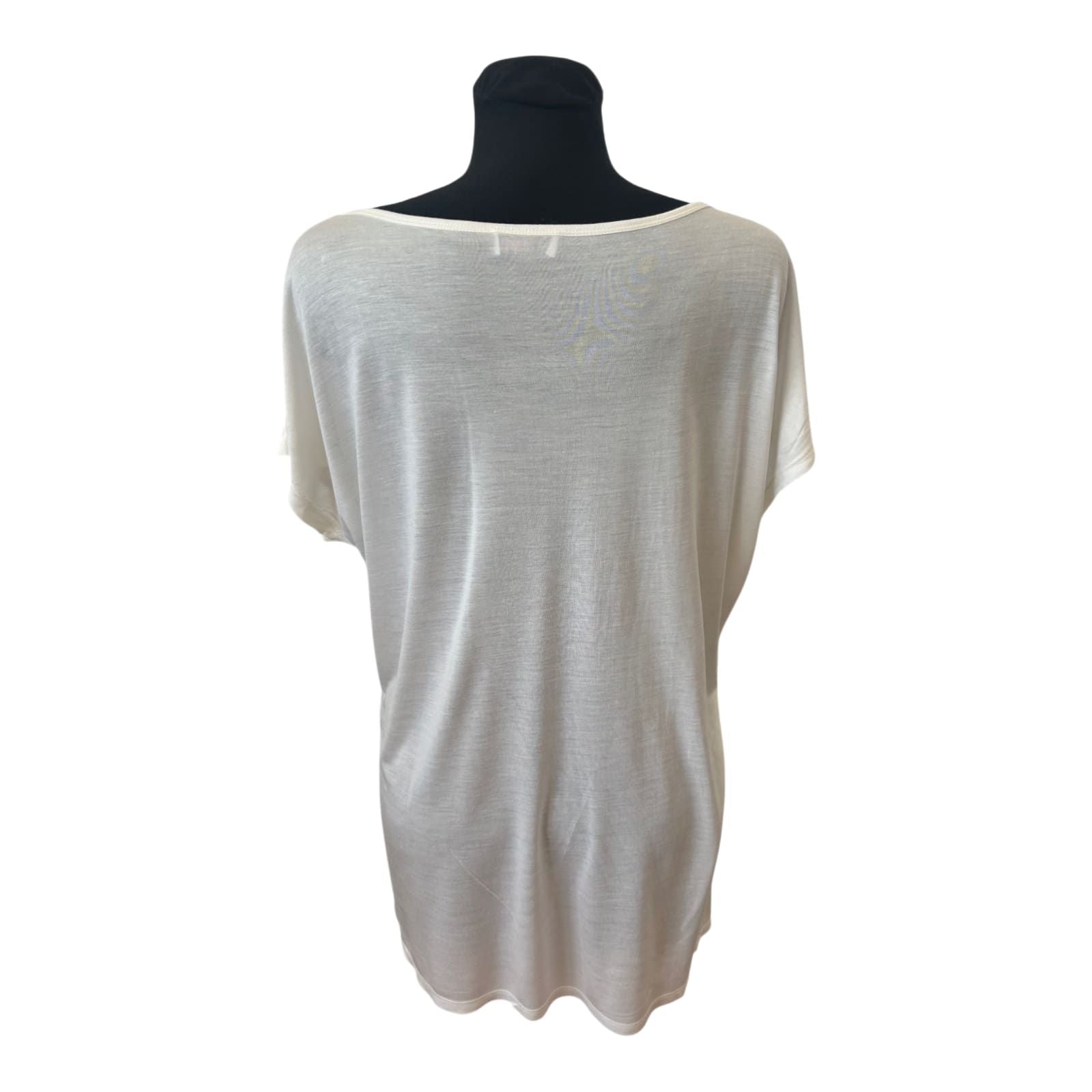 Herzensangelegenheit Shirt Damen Gr 44 Weiß Modal Pailletten Herz Logo