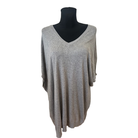 Vero Moda Longshirt Damen Gr M Grau Oversize Viskose Baumwolle