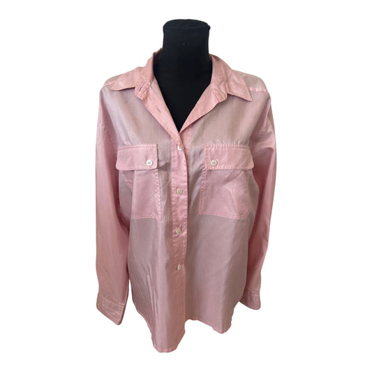 Verse Bluse Damen Gr 42 Rosa Seidenoptik Elegant Vintage Langarm