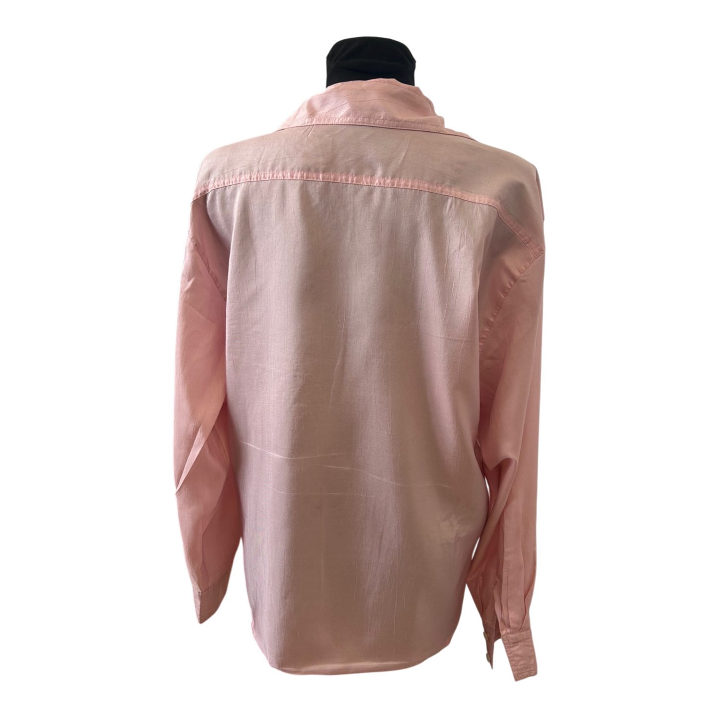 Verse Bluse Damen Gr 42 Rosa Seidenoptik Elegant Vintage Langarm