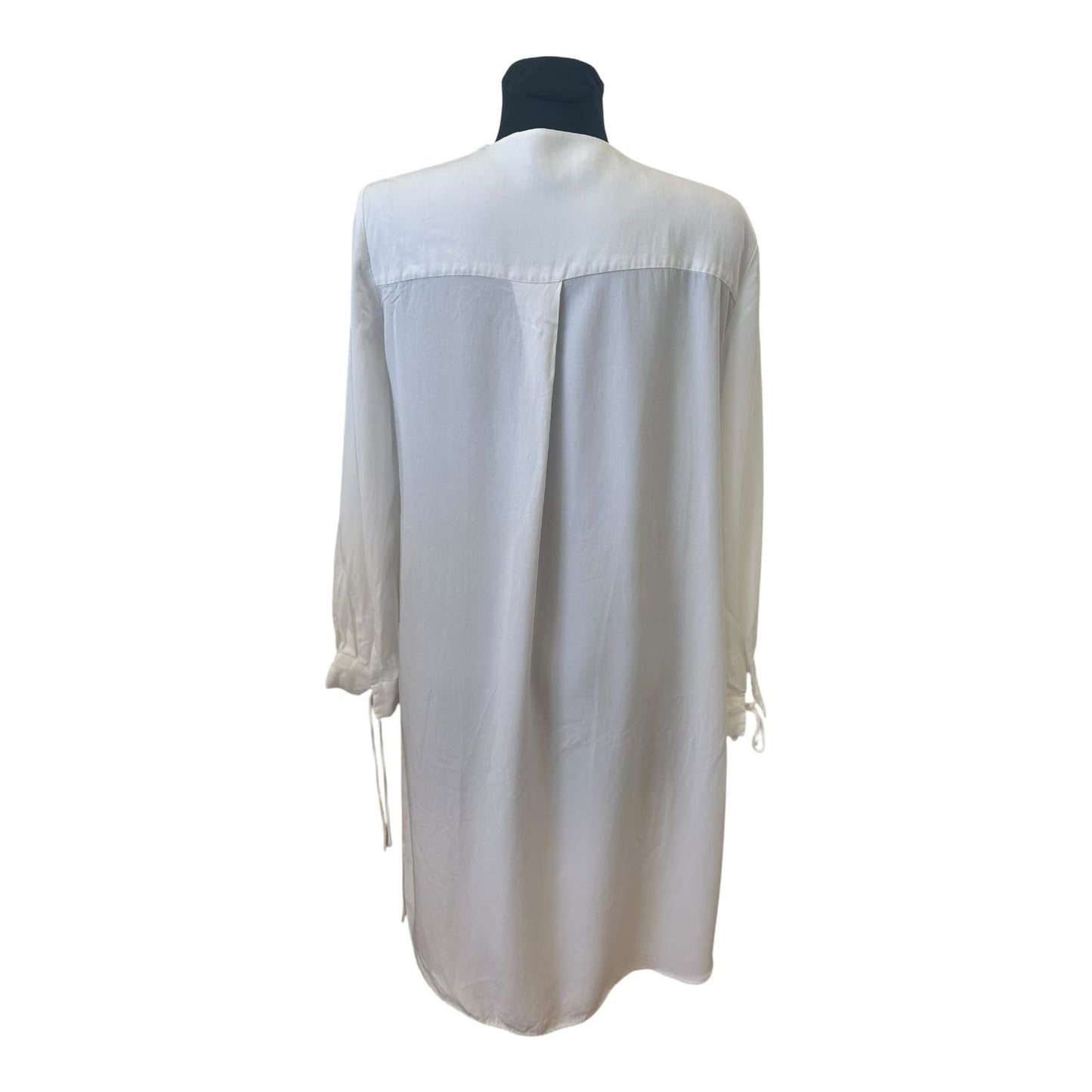 Mango Bluse Damen Wickelbluse Gr L Weiß Sommer Viskose Lyocell Elegant